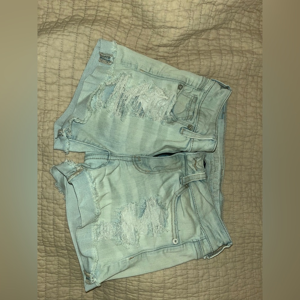 American eagle Light blue midi denim shorts